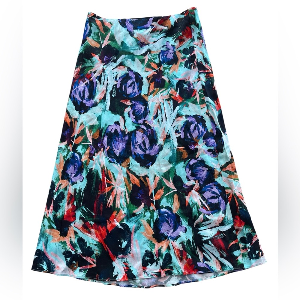 MILLY Fion Oberon Rose Print Multi Color Skirt